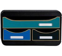 Exacompta - SMALL-BOX mini 3 tiroirs Néo Déco - Format A4+ | 1 tiroir - 2 tiroirs fins pour les petits accessoires, stylos, notes
