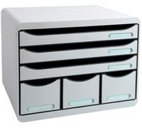 Exacompta STORE-BOX Maxi 6 tiroirs (3 A4+) Office gris lumière