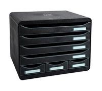 EXACOMPTA STORE-BOX MINI caisson 7 tiroirs Arlequin noir - 4 tiroirs A4+, profondeur 27 cm