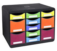 Exacompta Caisson STORE-BOX multi - 7 tiroirs fins et 4 tiroirs hauts - Format paysage - Arlequin