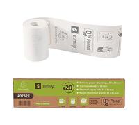 Exacompta SumUp - Réf. 40762E - Boîte de 20 bobines thermiques pour carte bancaire 57x30mm, 1 pli thermique 55g/m² sans Phenol, sans mandrin carton, zéro déchet plastique - Métrage +/-2m : 9m, blanc
