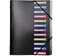 Exacompta Chemise de classement 3 rabats, polypropylène, noir, A4