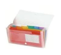 Exacompta - Trieur - 6 Compartiments - À Onglets - Blanc Transparent