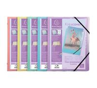EXACOMPTA Trieur à 3 rabats 8 compartiments polypropylène Kreacover Pastel - A4 - Couleurs assorties