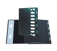 Exacompta Trieur à élastique Exactive® Multipart A4 avec dos extensible à soufflets et fenêtres prédécoupées, 450 feuilles, 9 divisions, 240 x 320 mm, polypropylène, noir