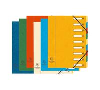 Exacompta Trieur à élastiques Harmonika à fenêtres - véritable carte lustrée - 9 divisions - Couleurs assorties