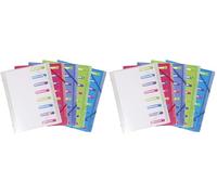 EXACOMPTA Trieur, A4, PP, 8 compartiments,couleurs assorties (Lot de 2)