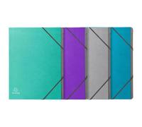 EXACOMPTA Trieur agrafé 3 rabats avec élastiques 12 compartiments Tekso - A4 - Couleurs assorties