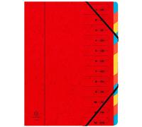 Exacompte Trieur 12 Cases, Rouge 1 Unité(S)
