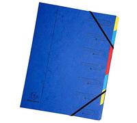 EXACOMPTA Trieur agrafé avec élastiques 7 compartiments Bleu