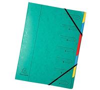 EXACOMPTA Trieur agrafé avec élastiques 7 compartiments Vert