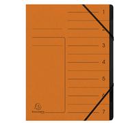 EXACOMPTA Trieur agrafé avec élastiques intérieur noir 7 compartiments - A4 - Orange