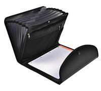 Exacompta Trieur Exafolio Exactive avec espace extensif et bloc-notes 200 feuilles A4 6 compartiments 25,5 x 33,5 cm Polypropylène Noir