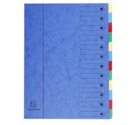 EXACOMPTA Trieur extensible Harmonika sans élastique fenêtres imprimées 12 compartiments - A4 - Bleu