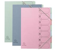 Exacompta Trieur Hamonika 7 compartiments A4 avec élastiques Autentik - Couleurs assorties