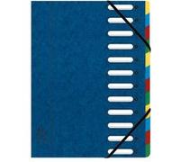 EXACOMPTA Trieur Harmonika, A4, 12 compartiments, bleu Bleu G