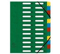 Exacompta Trieur Harmonika – à élastiques, fenêtres, véritable carte lustrée, 24 compartiments – Vert