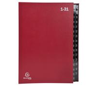 EXACOMPTA Trieur rigide Economique Ordonator 32 compartiments numériques - 24x34cm - Rouge