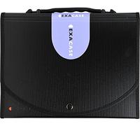 Exacompta - Réf. 55934E - 1 trieur valisette avec poignée Exacase - dos extensible - en PP - fermeture par bouton pression - 13 compartiments avec onglets personnalisables - couleur noir
