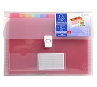 Exacompta - Réf. 55298E - 1 trieur valisette Crystal - couverture et intérieur en PP - dos extensible - fermeture par bouton poussoir - 13 compartiments - dim 33x25 cm - couleur cristal
