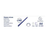 Exacompta Une Boite De 100 Peignes Plastiques 12 Mm 21x29,7 Cm Noir