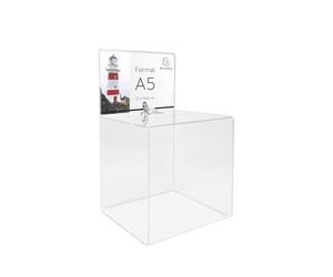 Exacompta Urne Cristal fermable ffichette A5 - Transparente