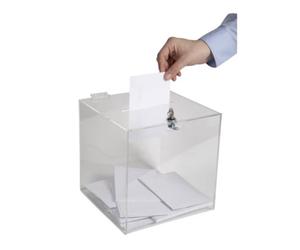 EXACOMPTA Urne électorale transparente avec fermeture à clé - 25X25 cm - Cristal