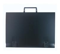 EXACOMPTA Valisette arts graphiques à poignée Dos 28 mm polypropylène rigide 12/10e - Pour format A3 - Noir