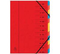 Exacompte Trieur 12 Cases, Rouge 1 Unité(S)