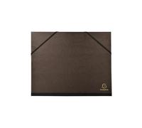Exacompta Carton à dessin 547100E – kraft noir vernis, élastiques, dos et coins toilés, 26×33 cm
