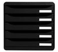 Exacompta Module de classement Big Box 5 tiroirs - corps et tiroirs noir