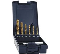 Exact 05930 Taraud combiné 7 pièces métrique M3, M4, M5, M6, M8, M10 coupe à droite HSS 1 set