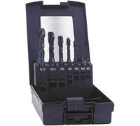 Exact 43654 Taraud pour machine 7 pièces métrique M3, M4, M5, M6, M8, M10, M12 coupe à droite DIN 371 HSS-E forme C 1 set