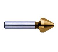 EXACT 50753 Fraise à cône 60 °, Ø 10 mm, HSS, revêtement TIN, DIN 334C