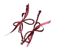 Exagération Grande bande de cristal Nœud Boucles d'oreilles Style hip hop Nouvelles perles Boucles d'oreilles longues Boucles d'oreilles Mode Bijoux d'oreille