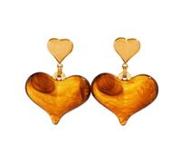 Exagéré, Boucles d'oreilles design de niche avec motif cœur rouge Un accessoire d'été polyvalent., One Size, Acétate, Sans pierres précieuses