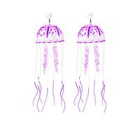Exaggerate Boucles d'oreilles pendantes en forme de méduse qui brillent dans le noir - Décoration de fête, vacances, festival de musique, club, bijoux créatifs et amusants pour femme, Métal, acrylique