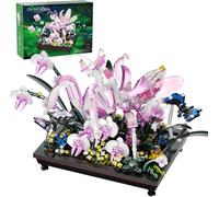 Exairetikos Orchid Mantis - Blocs de construction - Fleurs bonsaï - Compatibles avec les fleurs Lego - Insectes d'inspiration naturelle pour adultes - Décoration de bureau pour la maison/le bureau