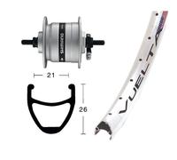 Exal Rodi Airline 1 Dynamo Shimano Dh3000 Front Wheel Blanc 9 x 100 mm