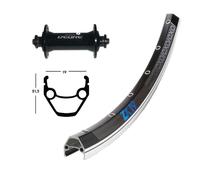 Exal Zx19 Qr Shimano Deore Road Front Wheel Noir 9 x 100 mm Black