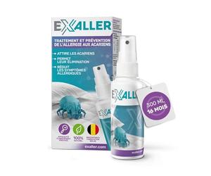 ExAller Spray Anti-Acariens 300 ml - Élimine 99% des acariens - 16 mois d'utilisation - Testé en laboratoire - Naturel & sans produits chimiques - Recommandé par les allergologues