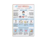 Exam Anxiety Support Poster, Calming Strategies & Mindfulness for Students, Educational Classroom & Counseling Office Decor(Unframed,08x12inch(20x30cm))