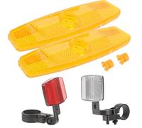 EXAOMBLE 1 Jeu de Réflecteurs et Feu Arrière en Plastique Robustes, Kit Complet Lentilles Réfléchissantes Jaunes et Rouges, Accessoires de Sécurité pour VTT de Route, pour Signalisation
