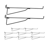 EXAOMBLE 10 Pièces Crochet en Fer Noir pour Étagère à Fils, Support Robuste et Gain de Place, pour Studio ou Commerce, Dimensions 23x5,3x2,7 Cm