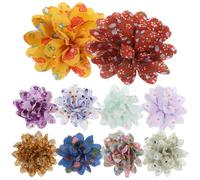 EXAOMBLE 10pcs Accessoires pour Animaux de Compagnie Collier pour Chien à Fleurs en Dentelle Léger et Décoratif pour Séance Photo ou Vacances Couleur Aléatoire