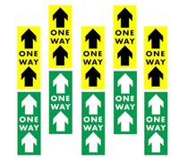 EXAOMBLE 10pcs Autocollants de Sol en Pvc Flèches Droites Imprimées et Lettres Anglaises, Autocollants Avertissement pour Supermarché et Banque, Résistants et Auto-adhésifs