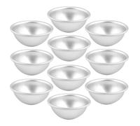 EXAOMBLE 10pièces Moule à Gâteau Demi-sphère Aluminium Moule Dome Baking Tin Antiadhésif pour Pudding Gâteaux DIY Gelée et Bombes de Bain Plateau de Cuisson Créatif pour Ateliers et Fêtes