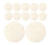 EXAOMBLE 12 Pièces Éponge Exfoliante Visage en Luffa Naturel Douce et Réutilisable pour Nettoyage Profond et Démaquillage, pour Routine de Soins et Voyage, Beige