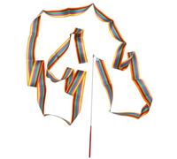 EXAOMBLE 12pcs Rubans Gymnastique Rythmique Colorés 4m en Fer et Nylon pour Danse Orientale et Spectacle, Faciles à Apprendre pour Adultes et Garçon et Filles