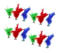 EXAOMBLE 12pièces Kick Shuttlecocks Jeu Traditionnel Chinois Jianzi Plumes Colorées pour Exercices et Divertissement Extérieur Intérieur Couleur Aléatoire
